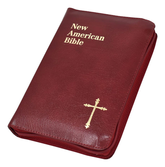 New American Bible: St Joseph Edition Burgundy Bonded Leather With a Zipper Close - 5451