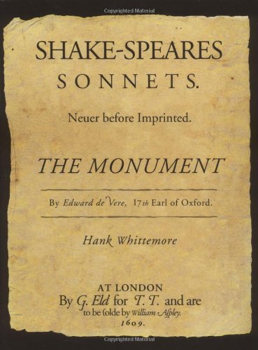 The Monument: "Shake-Speares Sonnets" by Edward de Vere, 17th Earl of Oxford - 3283