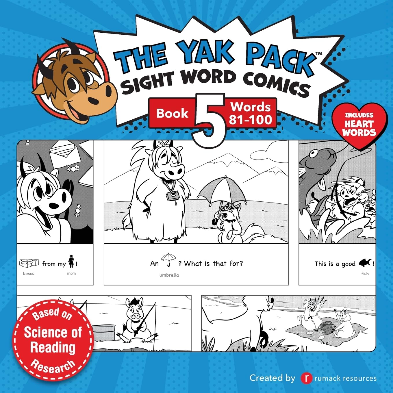 The Yak Pack: Sight Word Stories: Book 5: Comic Books to Practice Reading Dolch Sight Words (81-100) (The Yak Pack Comics Complete Series)