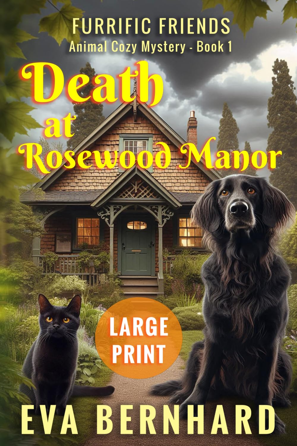 Death at Rosewood Manor – Large Print – Animal Cozy Mystery: Furrific Friends – Animal Cozy Mystery (Furrific Friends - Large Print - Barking Good Cozy Mystery)
