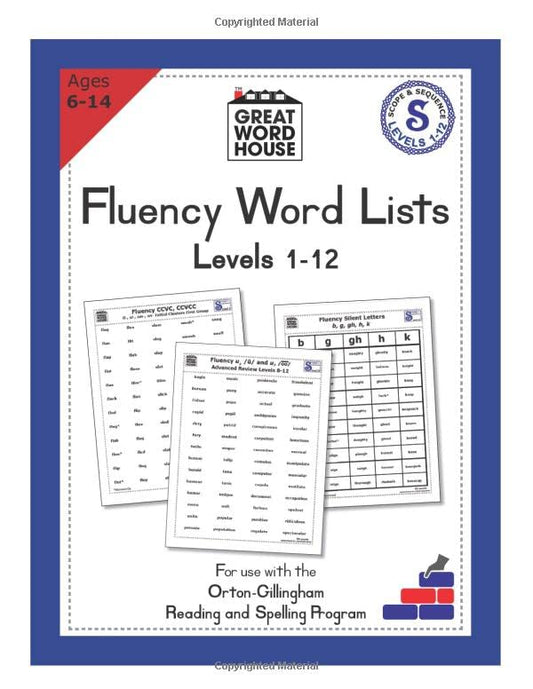 Fluency Word Lists: An Orton-Gilligham Reading Resource for Dyslexia - 7582