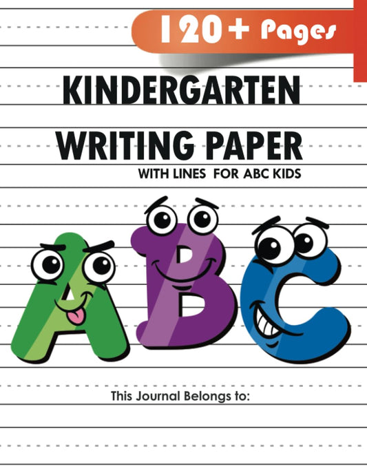 Kindergarten writing paper with lines for ABC kids: 120 Blank handwriting practice paper with dotted lines - 1352