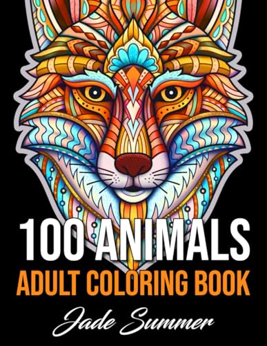 100 Animals: An Adult Coloring Book with Lions, Elephants, Owls, Horses, Dogs, Cats, and Many More! - 9502