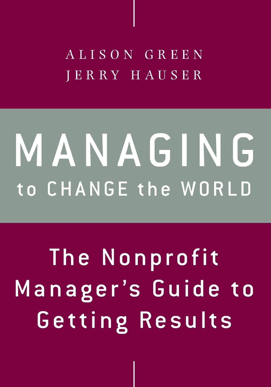Managing to Change the World: The Nonprofit Manager's Guide to Getting Results - 7161