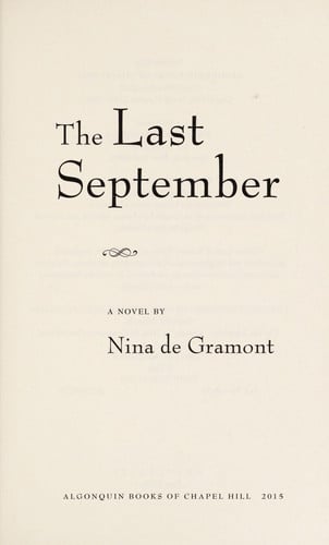 The last September: a novel