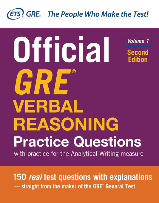 Official GRE Verbal Reasoning Practice Questions, Second Edition, Volume 1 - 9636
