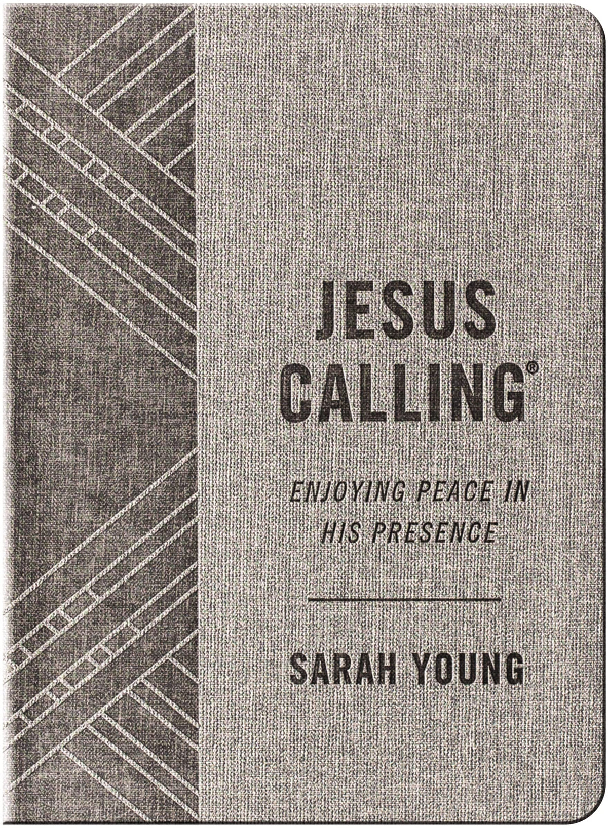 Jesus Calling, Textured Gray Leathersoft, with Full Scriptures: Enjoying Peace in His Presence (A 365-Day Devotional)