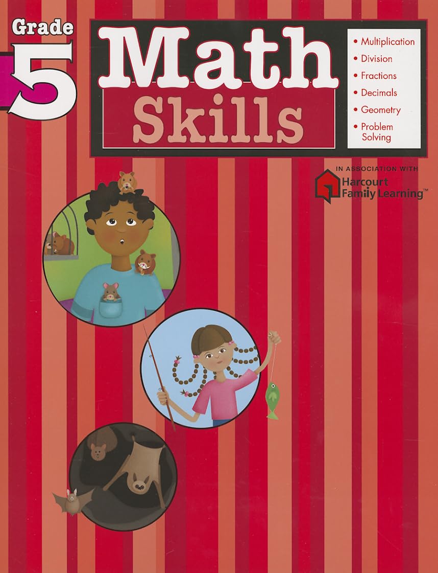 Math Skills: Grade 5 (Flash Kids Harcourt Family Learning) - 8811