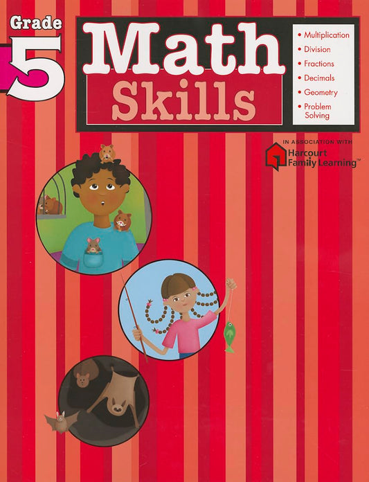 Math Skills: Grade 5 (Flash Kids Harcourt Family Learning) - 8811