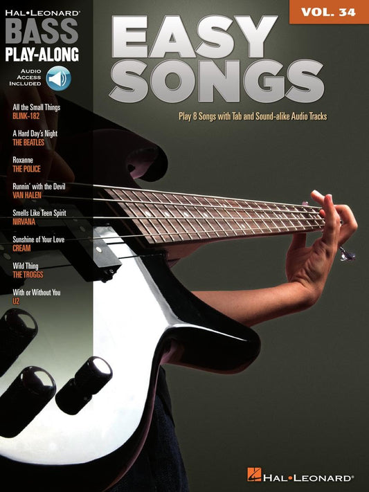 Easy Songs - Bass Play-Along Volume 34 Book/Online Audio