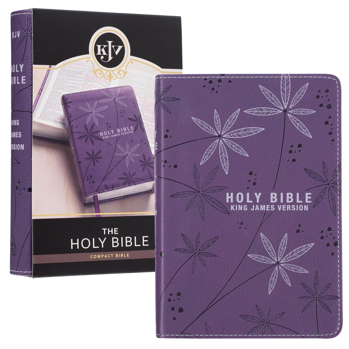KJV Holy Bible, Compact Faux Leather Red Letter Edition - Ribbon Marker, King James Version, Purple (KJV Compact Editions)