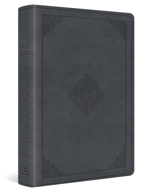 ESV Large Print Wide Margin Bible (TruTone, Slate Blue, Ornament Design): Holy Bible, English Standard Version