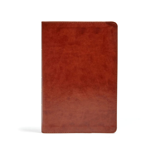 CSB Large Print Ultrathin Reference Bible, British Tan LeatherTouch, Black Letter Edition, Indexed - 8002