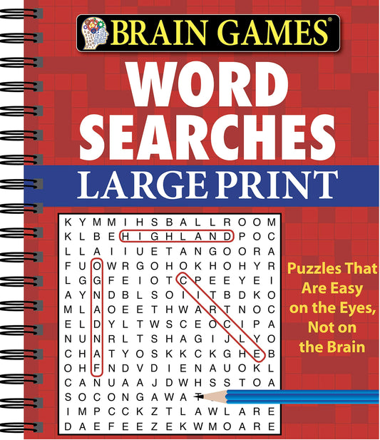 Brain Games - Word Searches - Large Print (Red) - 9189