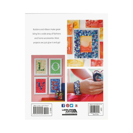 Leisure Arts Crafting With Buttons & Ribbons Book