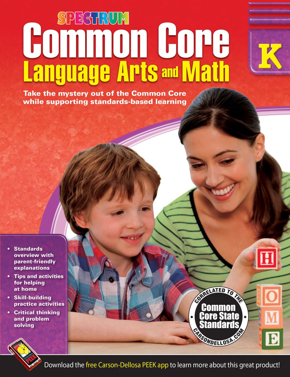 Spectrum - Common Core Language Arts and Math, Grade K Resource Book (Volume 72) - 5893