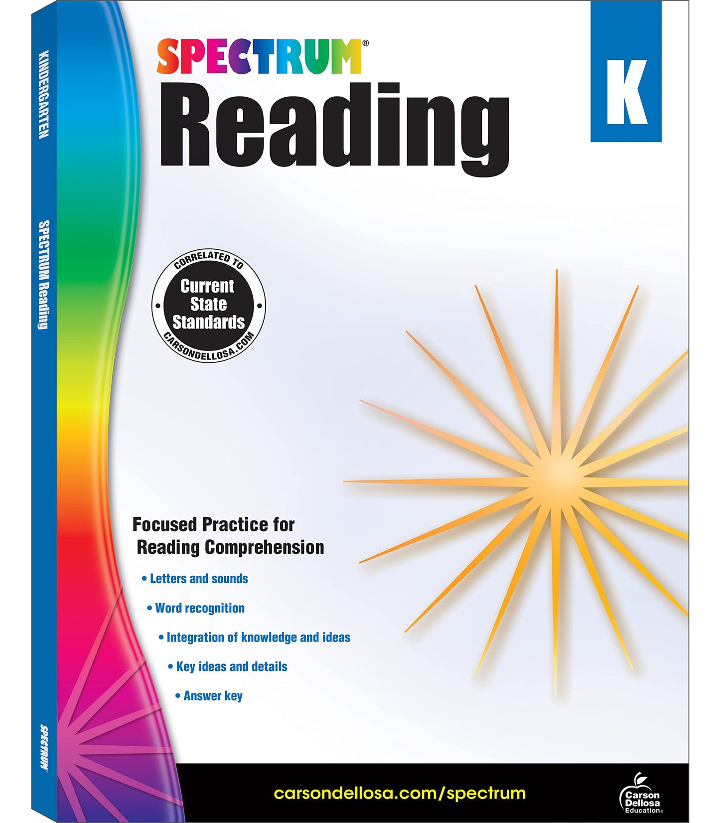 Spectrum Reading Comprehension Kindergarten Workbooks, Activity Book Age 5-6 With Passages, Phonics, Letters and Sounds, Sight Words, and More, Classroom or Homeschool Curriculum