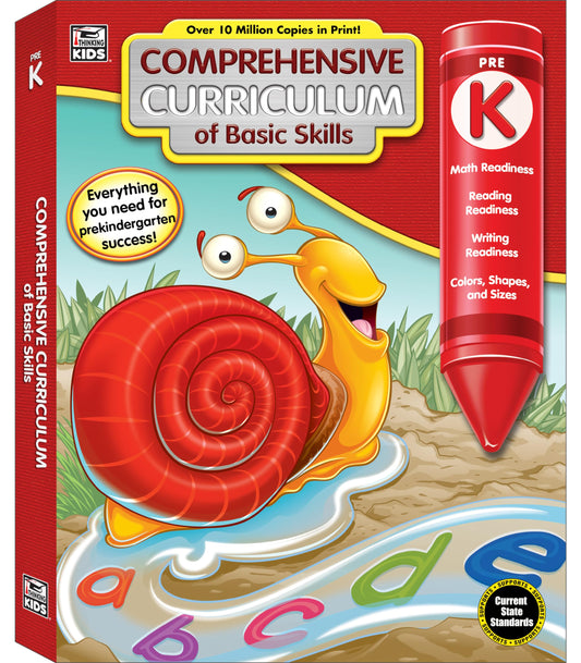 Comprehensive Curriculum of Basic Skills Preschool Workbook Age 4-5, Math, Reading Comprehension, Letter Recognition, Alphabet, Colors, Shapes, Counting and More, Pre K Workbooks (544 pgs) - 2223