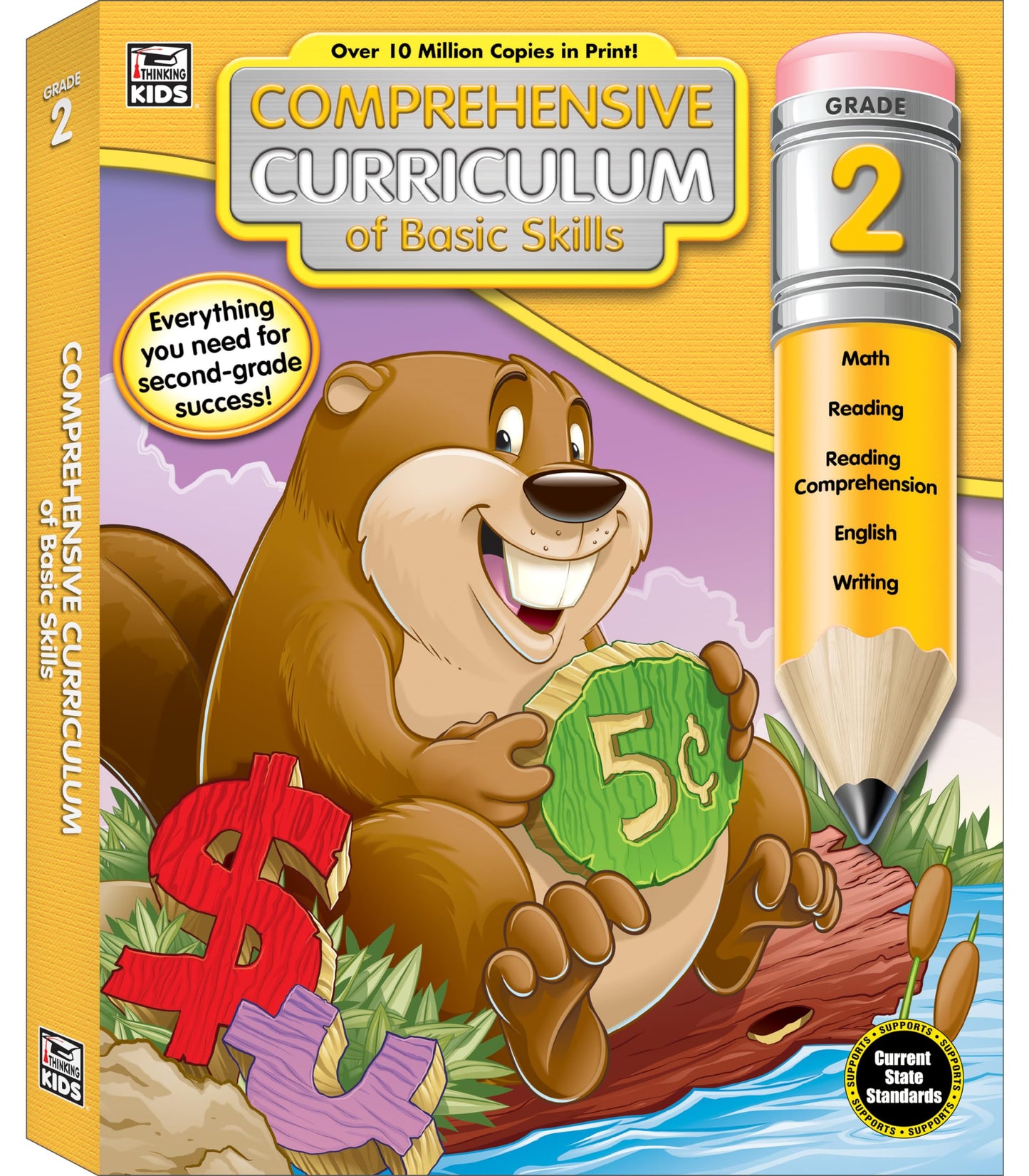 Comprehensive Curriculum of Basic Skills 2nd Grade Workbooks All Subjects for Ages 7-8, Math, Reading Comprehension, Writing, Addition, Subtraction, and More, Second Grade Workbooks (544 pgs) - 3511
