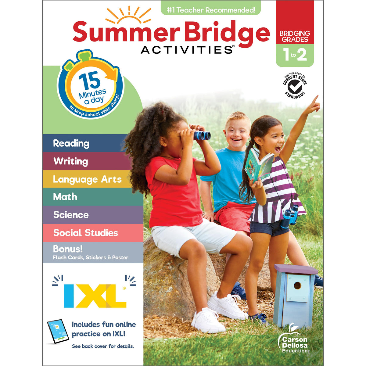 Summer Bridge Activities 1st to 2nd Grade Workbook, Activity Book With Math, Language Arts, Reading Comprehension, Science, Social Studies, Writing, Fitness, Flash Cards, eBook, Stickers and More