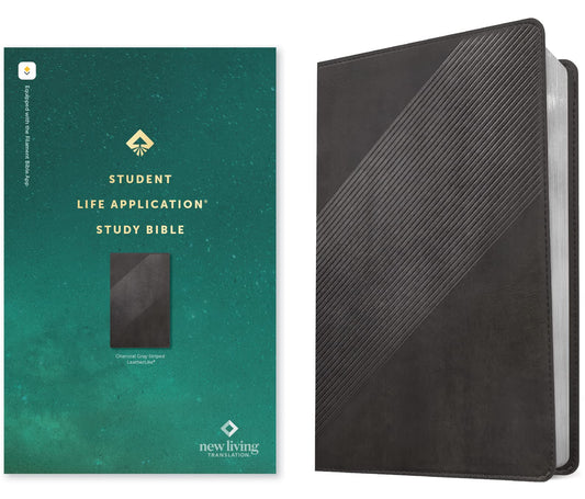 NLT Student Life Application Study Bible, Filament Enabled (LeatherLike, Charcoal Gray Striped, Red Letter) - 7748