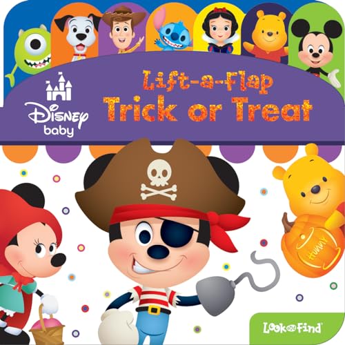 Disney Baby Mickey Mouse, Minnie, Winnie, Toy Story and More! - Trick or Treat - Haloween Lift-A-Flap Look and Find Activity Book - PI Kids