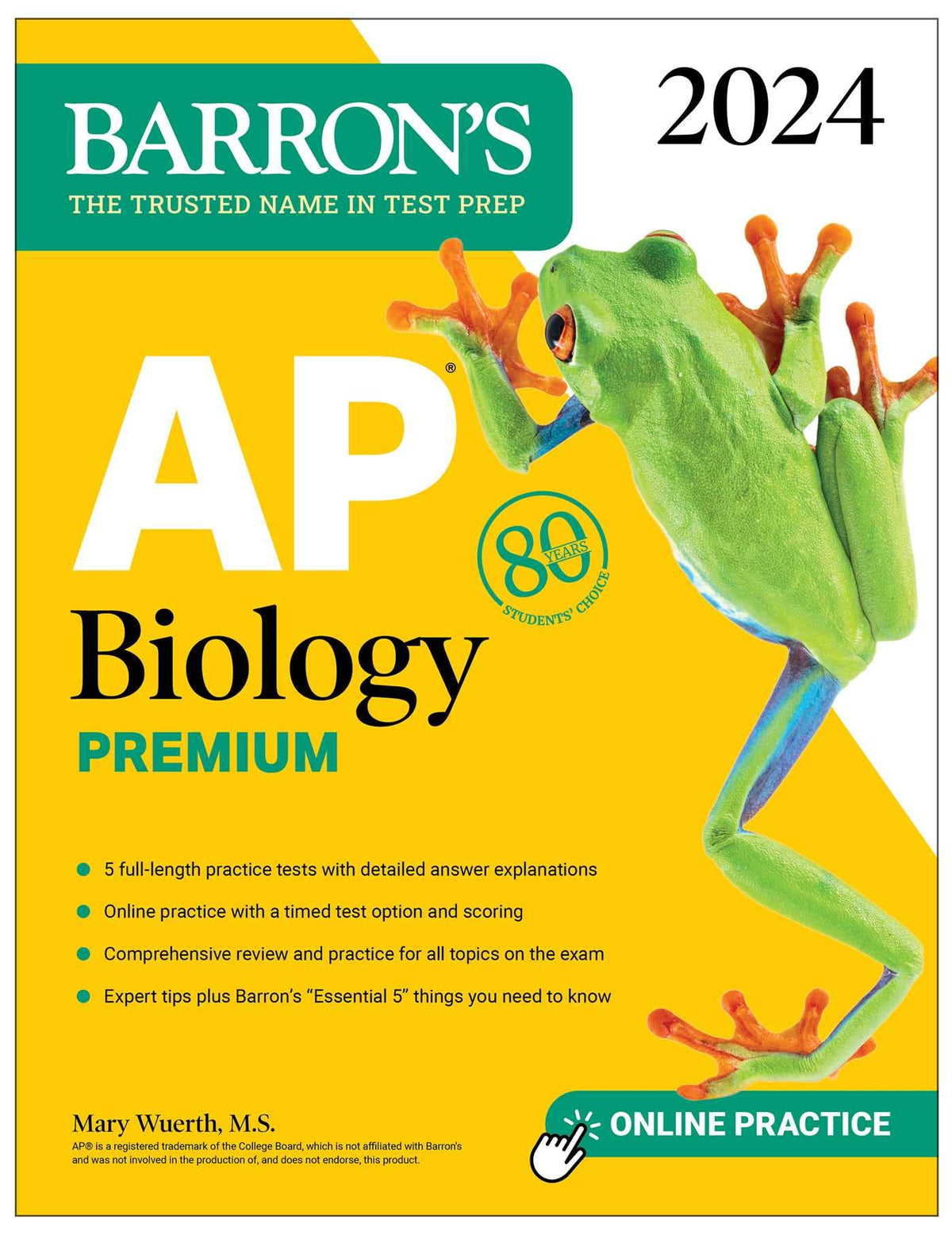 AP Biology Premium, 2024: Comprehensive Review With 5 Practice Tests + an Online Timed Test Option (Barron's AP Prep)