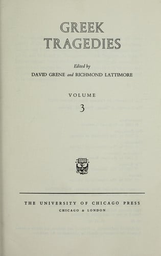 Greek tragedies: vol 3