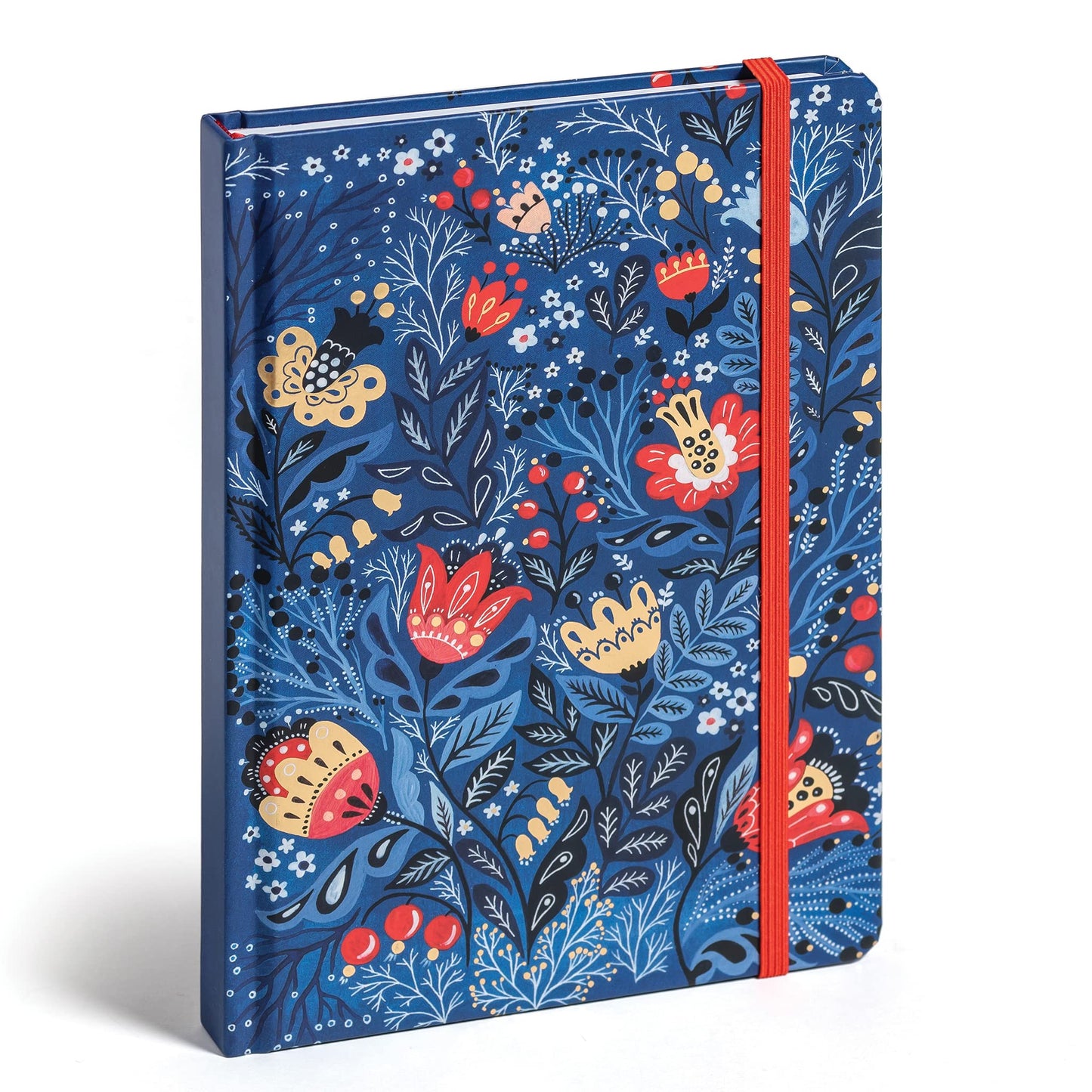 High Note Non-Dated Journal Notebook Dinara Mirtalipova, 6" x 8.5" Lined Floral Notebook with Foil Accents, 183 Pages, Elastic Band and Ribbon Bookmark