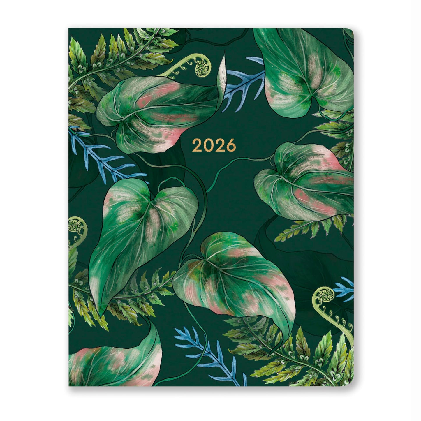 High Note 2026 Monthly Planner, 17-Month Planner: August 2025 – December 2026, 7.75" x 9.75", Greenery with Flexible Cover, Gold Foil, Project & Goal Planning Pages