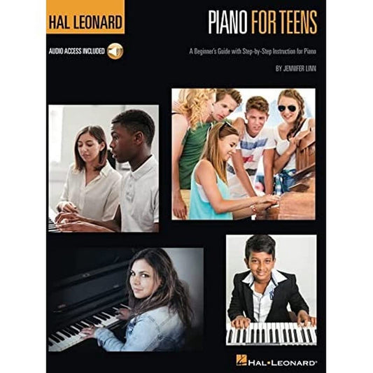 Piano for Teens by Jennifer Linn| Beginner Piano Sheet Music Book with Popular Songs | Beginner Piano Book with Step-by-Step Piano Lessons | Piano ... with Online Audio (Hal Leonard Piano Method)