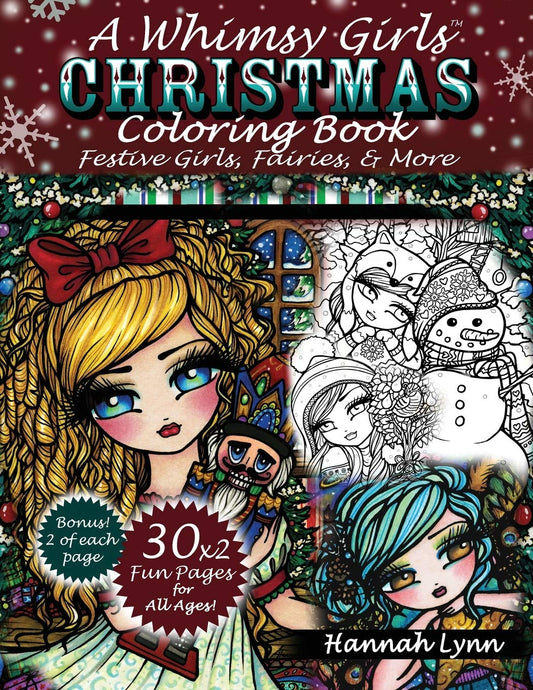 A Whimsy Girls Christmas Coloring Book: Festive Girls, Fairies, & More - 7184