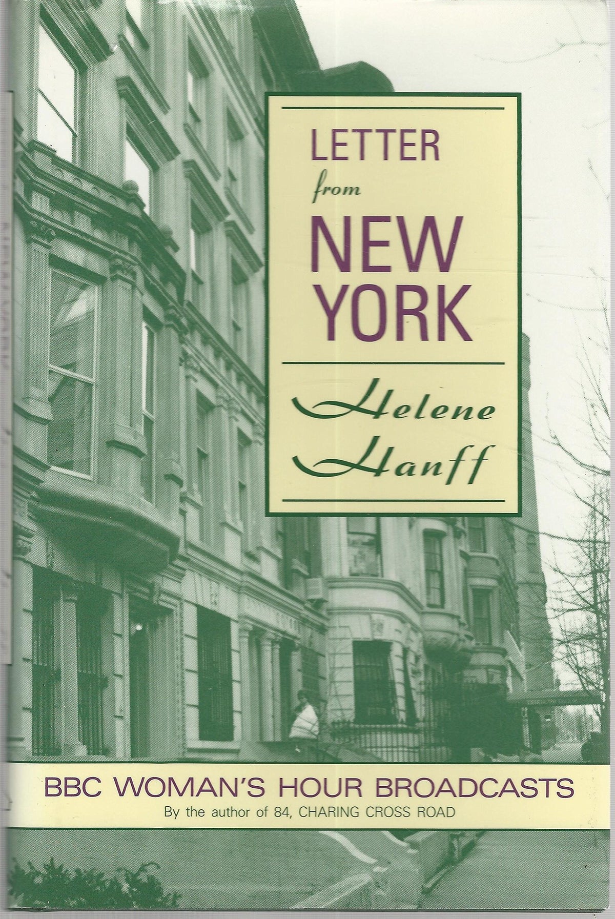 Letter from New York: BBC Woman's Hour Broadcasts