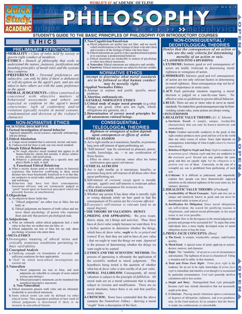 Philosophy (Quickstudy Reference Guides - Academic)