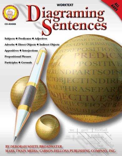 Mark Twain Diagraming Sentences Workbook, Writing Book With Parts of Speech, Prepositional Phrases, Handwriting Practice, Classroom or Homeschool Curriculum