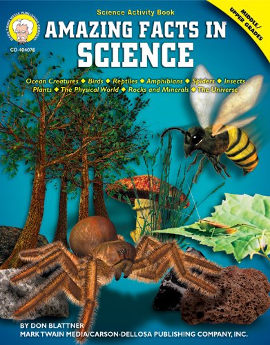 Mark Twain Amazing Facts in Science Workbook, Middle Grade Books Covering Animals, Plants, Rocks and Minerals, Space, and More, Classroom or Homeschool Curriculum - 3161