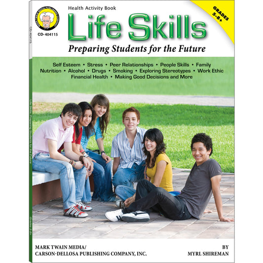 Mark Twain Life Skills Mental Health Workbook for Kids, Grades 5-8 Anxiety, Stress, Financial Literacy, Social Emotional Learning, and More, Classroom or Homeschool Curriculum - 4166
