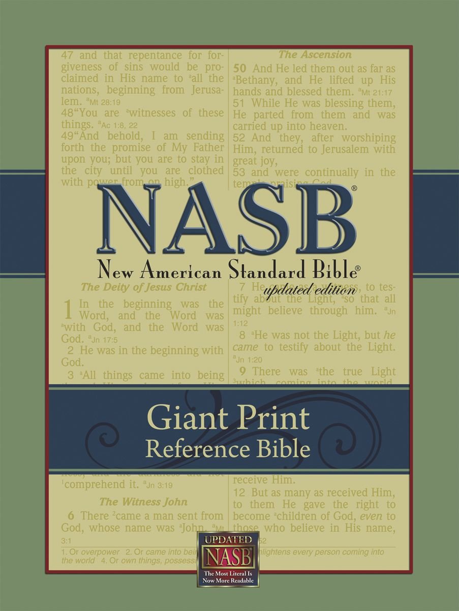 NASB Giant-Print Reference Bible: Indexed (Burgundy Genuine Leather) - 4129
