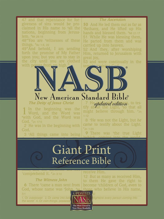 NASB Giant-Print Reference Bible: Indexed (Burgundy Genuine Leather) - 4129