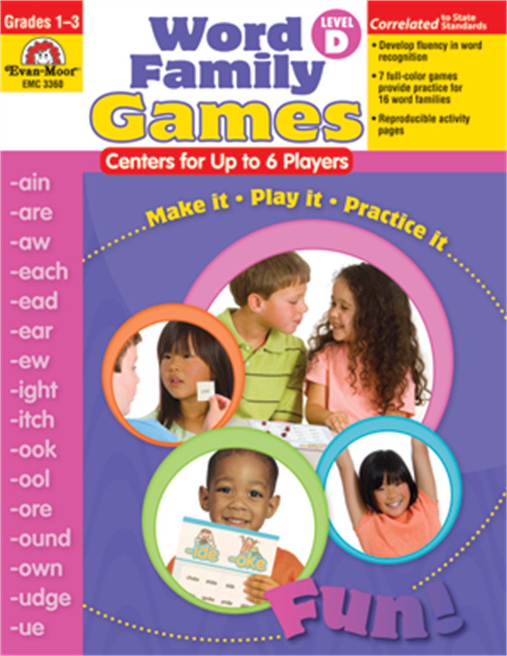 Word Family Games: Centers for Up to 6 Players, Level D
