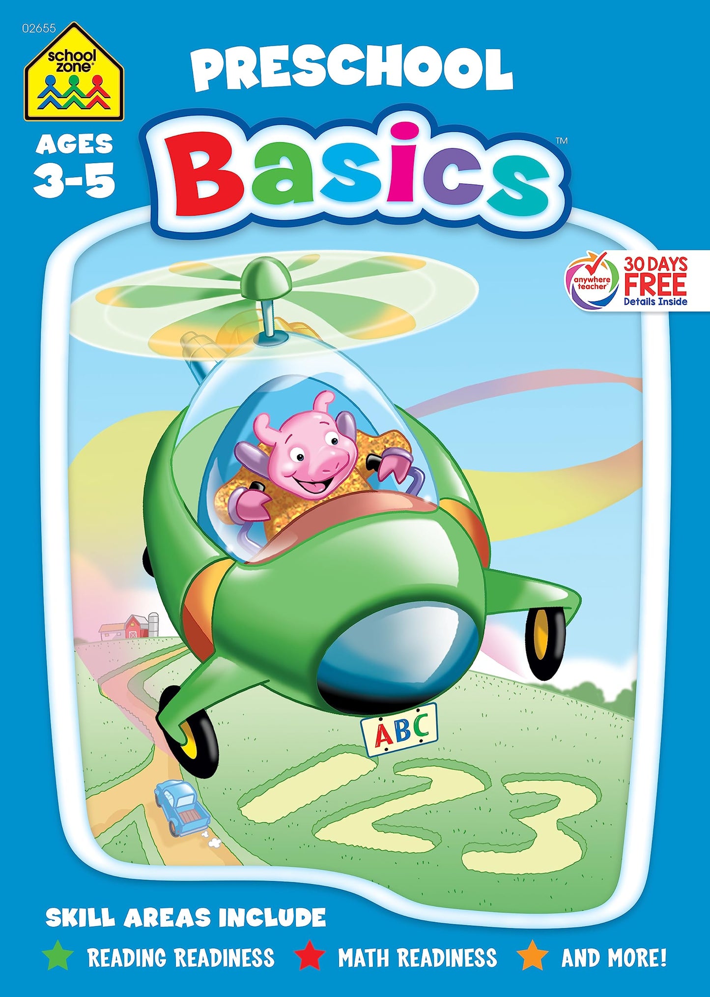 School Zone - Preschool Basics Workbook - 96 Pages, Ages 3 to 5, Alphabet, Numbers, Counting, Beginning Sounds, Classifying, and More (School Zone Basics Workbook Series) - 9516