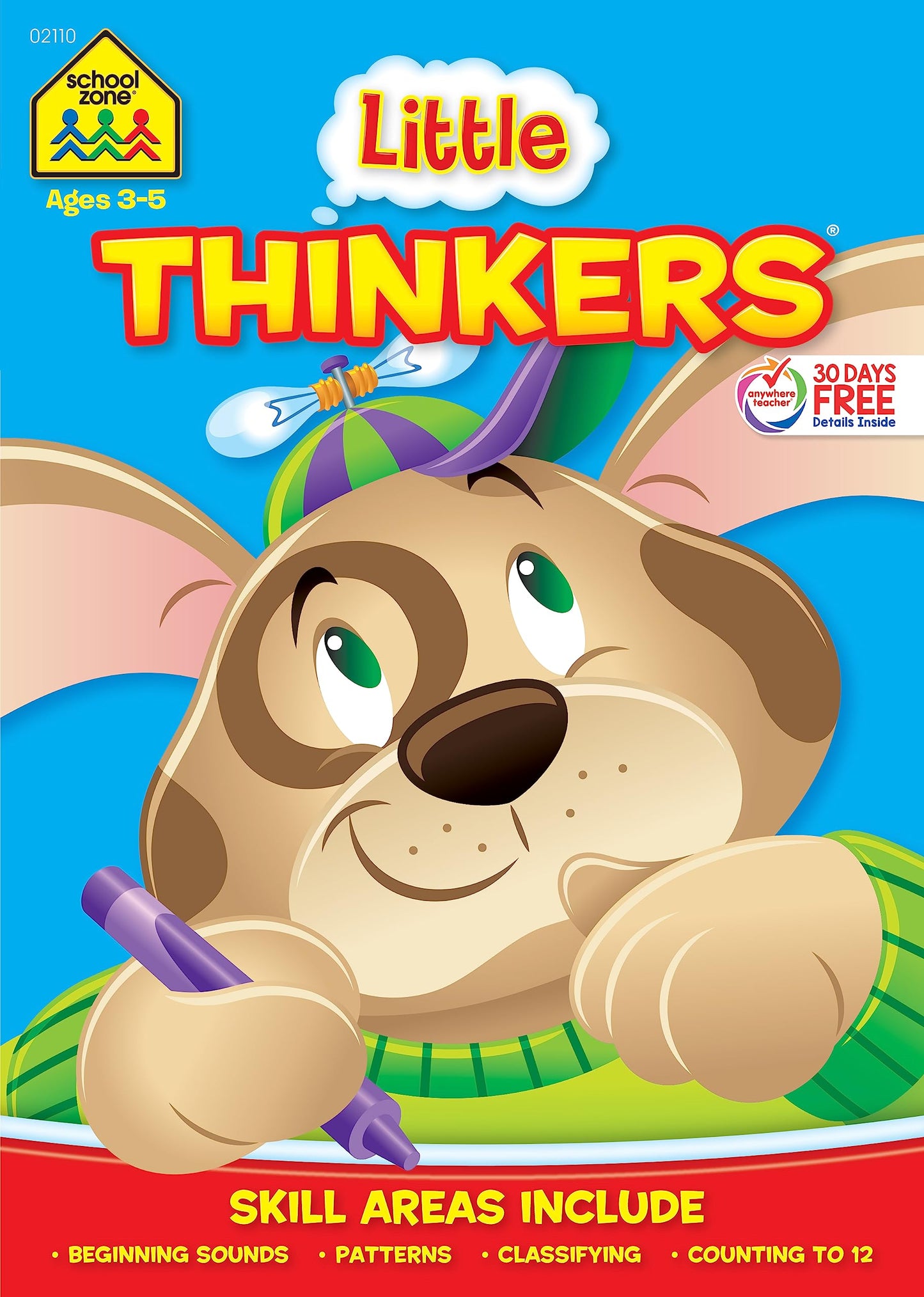 School Zone Little Thinkers Preschool Workbook: 32 Pages, Beginning Sounds, Patterns, Alphabet, Counting 0-12, Ages 3 to 5 (Little Thinkers Book Series)