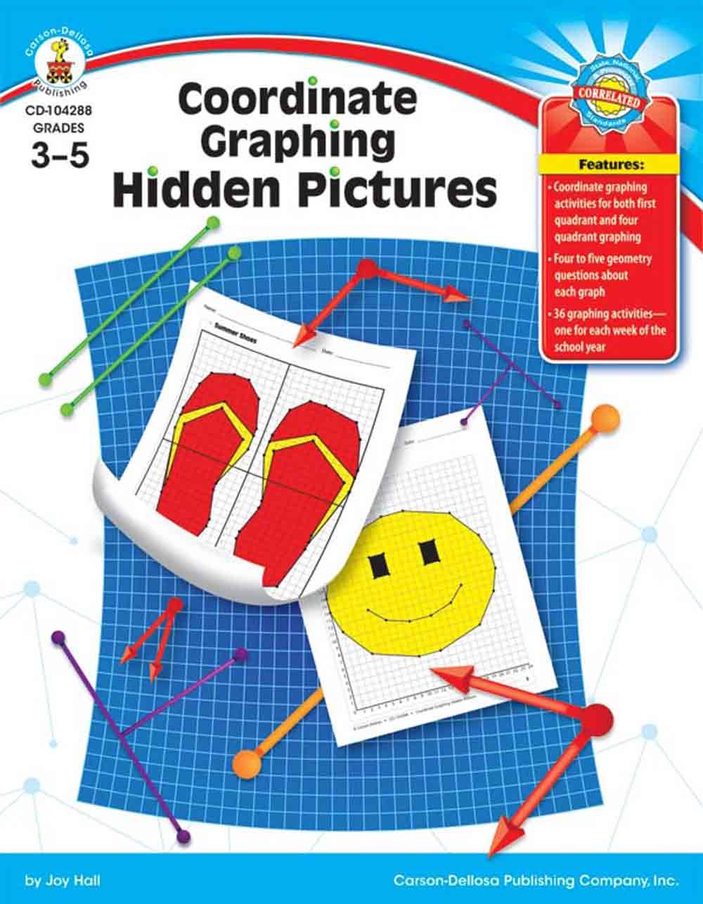 Coordinate Graphing Hidden Pictures, Grades 3 - 5 - 5216