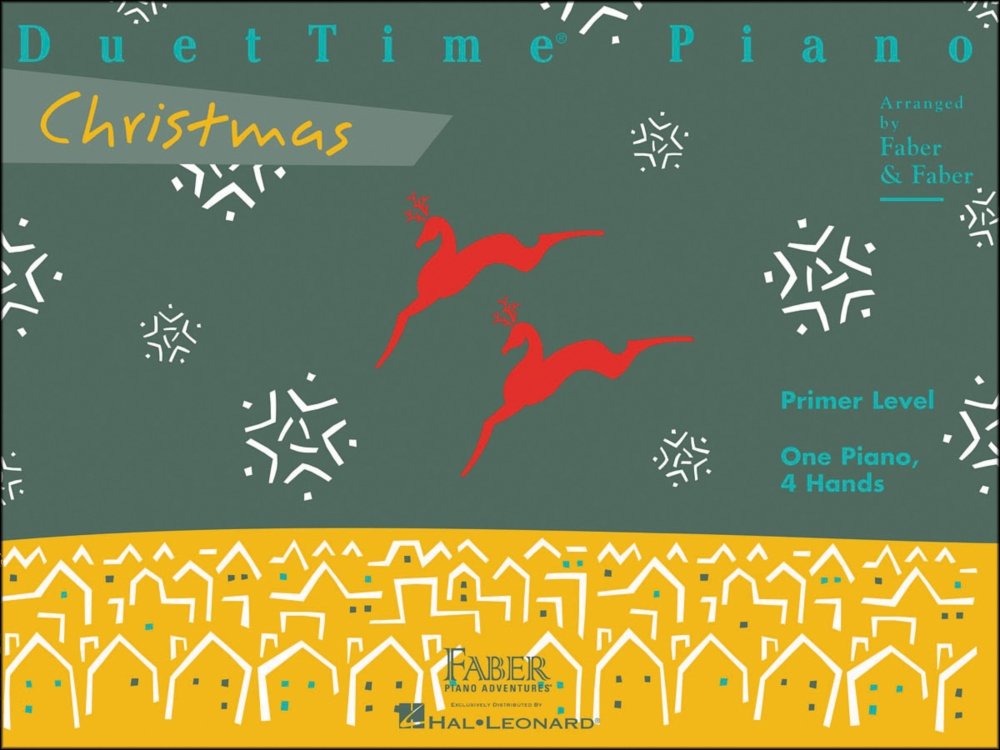 DuetTime Piano: Christmas - Primer Level: One Piano, 4 Hands | Easy Holiday Sheet Music Duets for Beginners | Festive 5-Finger Christmas Piano Songbook | Faber Piano Book for Kids and Early Learners