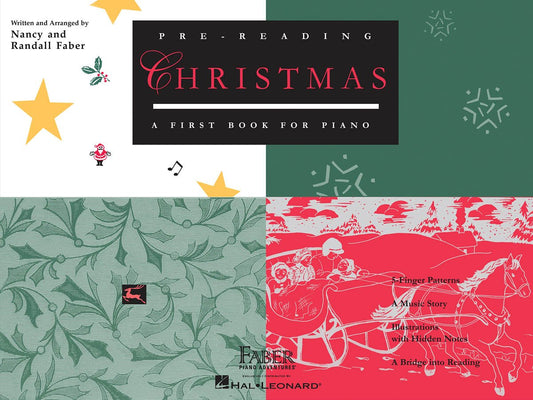 Pre-Reading: Christmas - A First book for Piano | Songbook for Piano | Holiday Sheet Music for Kids | Easy Letter Name Notation Piano Book | Faber Piano Book with Christmas Songs for Early Learners - 5208