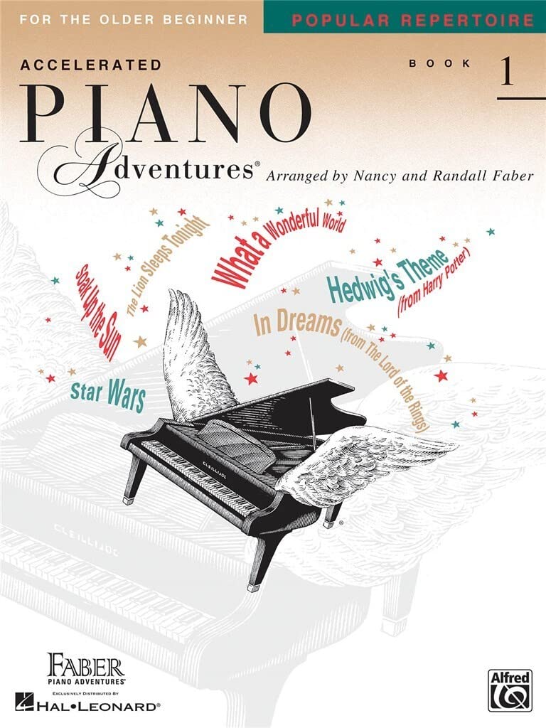 Accelerated Piano Adventures: Popular Repertoire - Book 1 | Easy Piano for Older Beginners | Movie & Pop Hits Songbook for Primer to Level 1 | Faber Piano Method Book for Teens and Adults - 6277