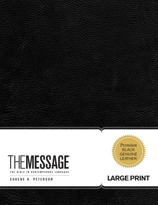 The Message Large Print (Genuine Leather, Black): The Bible in Contemporary Language (First Book Challenge) - 4935