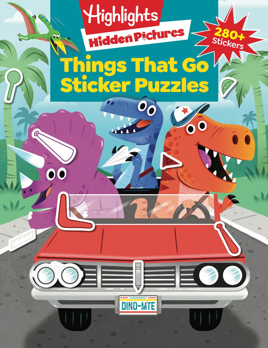 Things That Go Sticker Puzzles: Transportation Activity Book of Cars, Trucks, Planes and More, Hidden Pictures Puzzles with 280 Stickers for Kids 3 and Up (Highlights Sticker Hidden Pictures) - 4618