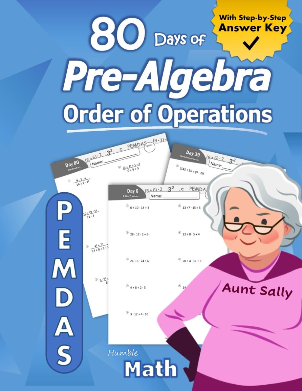 Pre-Algebra: Order of Operations (PEMDAS): Pre-Algebra Practice Problems with Step-by-Step Answers, Middle School Math Workbook - 9th grade - Ages ... – Easy Learning Worksheets - With Answer Key - 3927