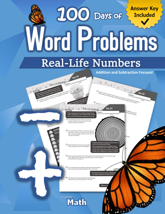 Humble Math – Word Problems: 2nd Grade / 3rd Grade (Ages 7-9) Addition and Subtraction Focused: Real-Life Numbers and Daily Practice Questions ... to make story problems fun for students. - 1096